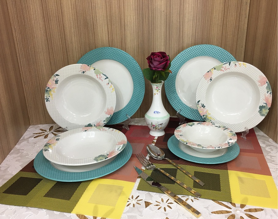 طقم عشاء تركى مدور 24 ق ديكاله