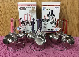 طقم كنك استنلس لازوردى يد الوان